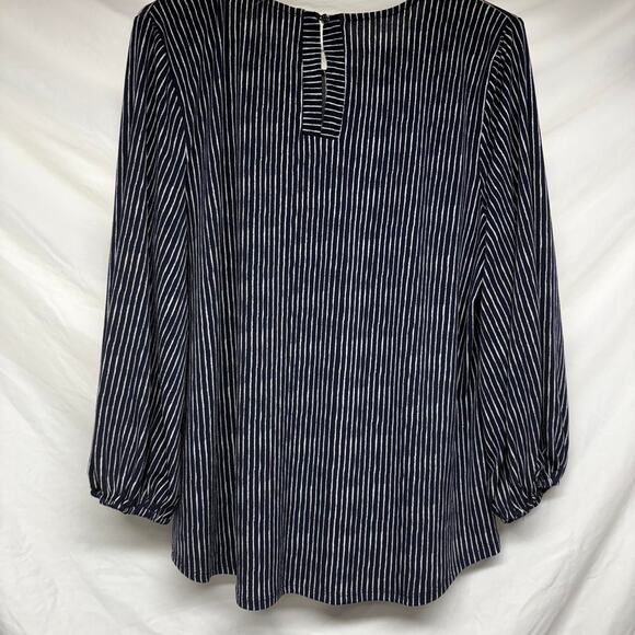 Navy blue striped adrianna papell - Picture 2 of 4